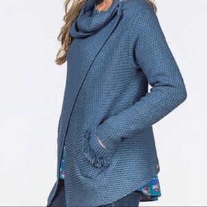 EUC Matilda Jane - Envision This Wrap Cardigan Cowl Neck Sweater